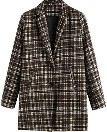 The SheIn Women's Lapel Collar Coat Long Sleeve Plaid Blazer Outerwear is also highly recommended by buyers currently.